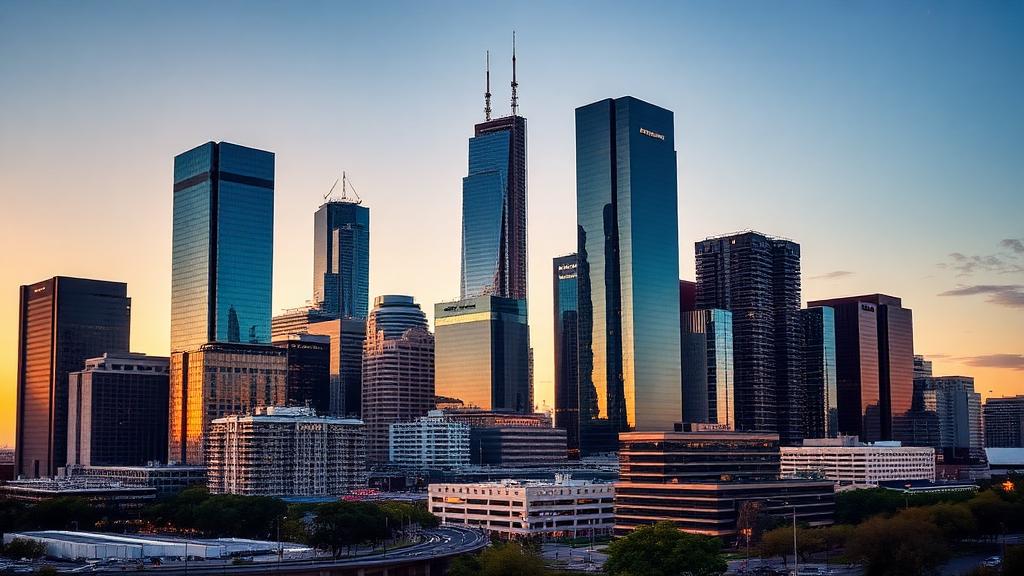 Houston skyline used for local beauty discovery.